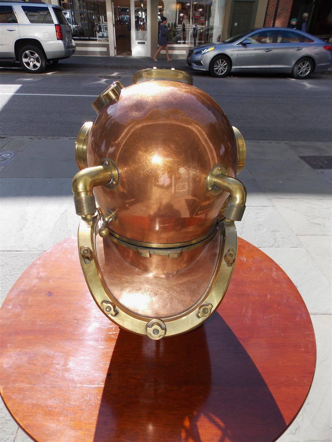 American Copper and Brass Replica Naval Diving Helmet, Boston, MA. 20th Century 2