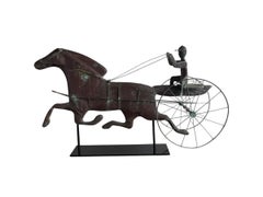 American Copper and Brass Sulky Driver Weather Vane