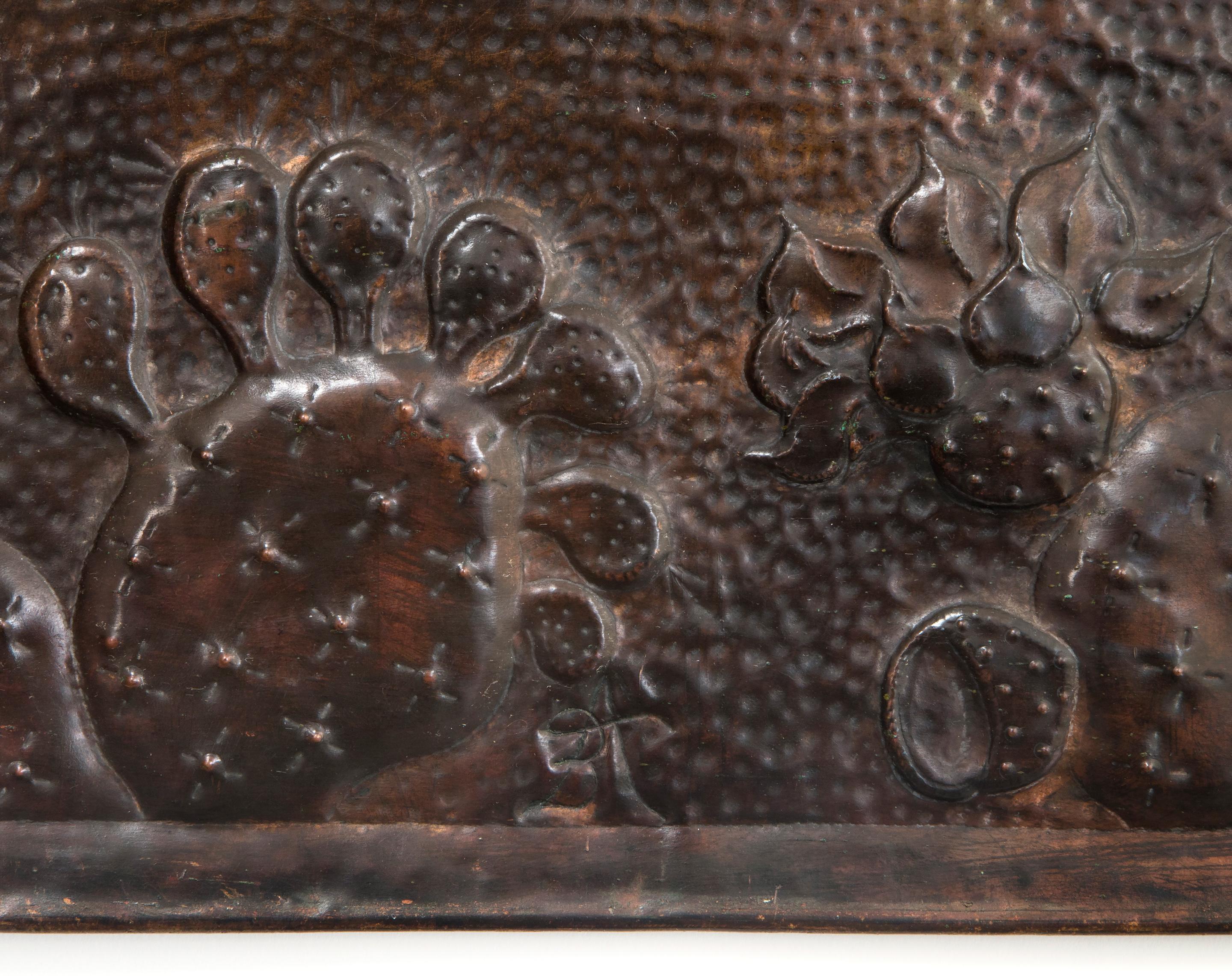 20th Century American Copper Low-Relief of a Herd of Bison / Buffalo For Sale