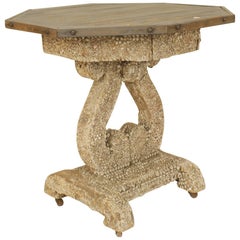 American Country, 20th Century Grey Painted Octagonal Top End Table