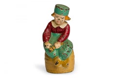 American Country Antique Painted Cast Iron Dutch Child Figural Coin Bank