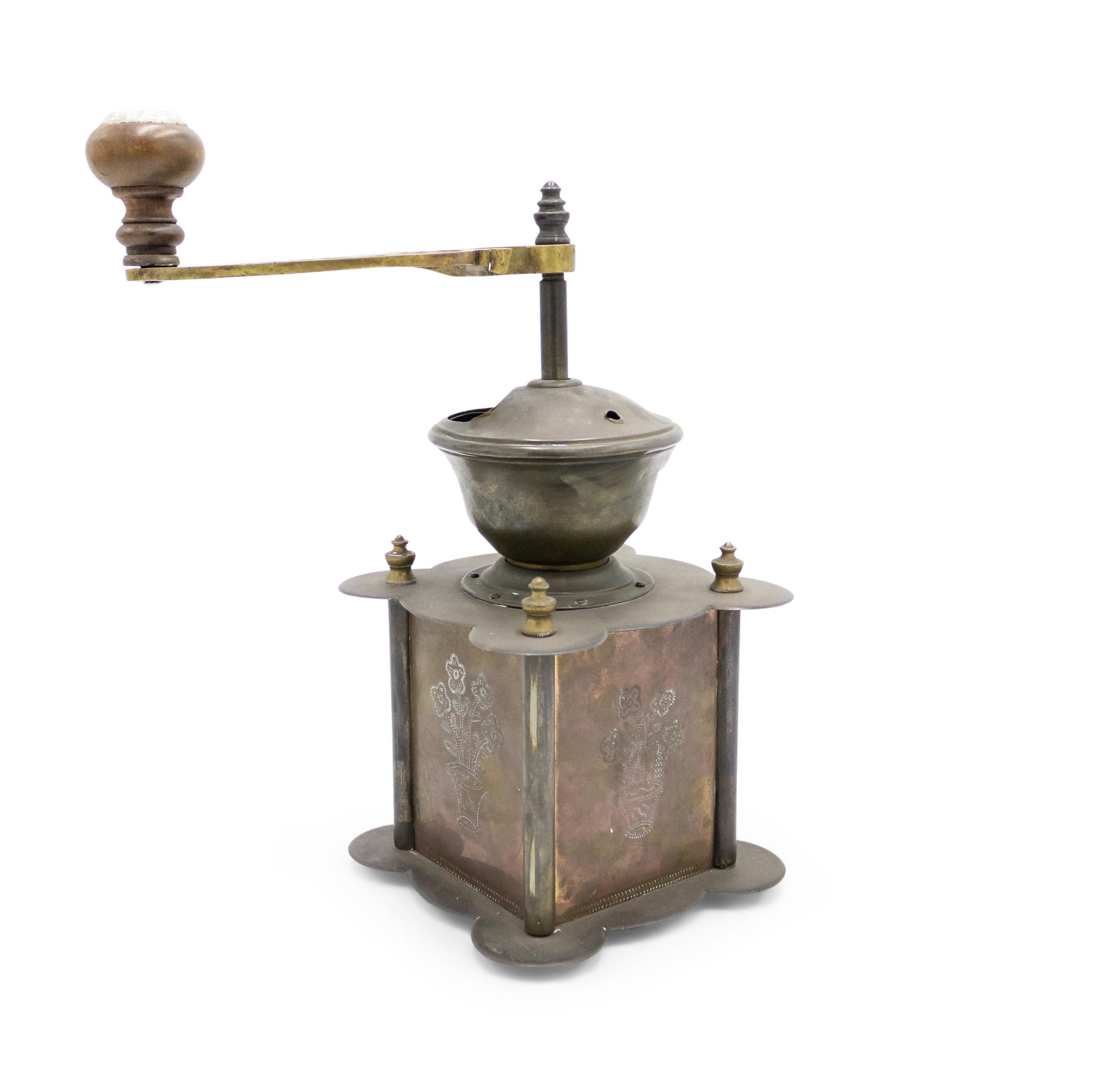 American Country Brass Coffee Grinder For Sale 7