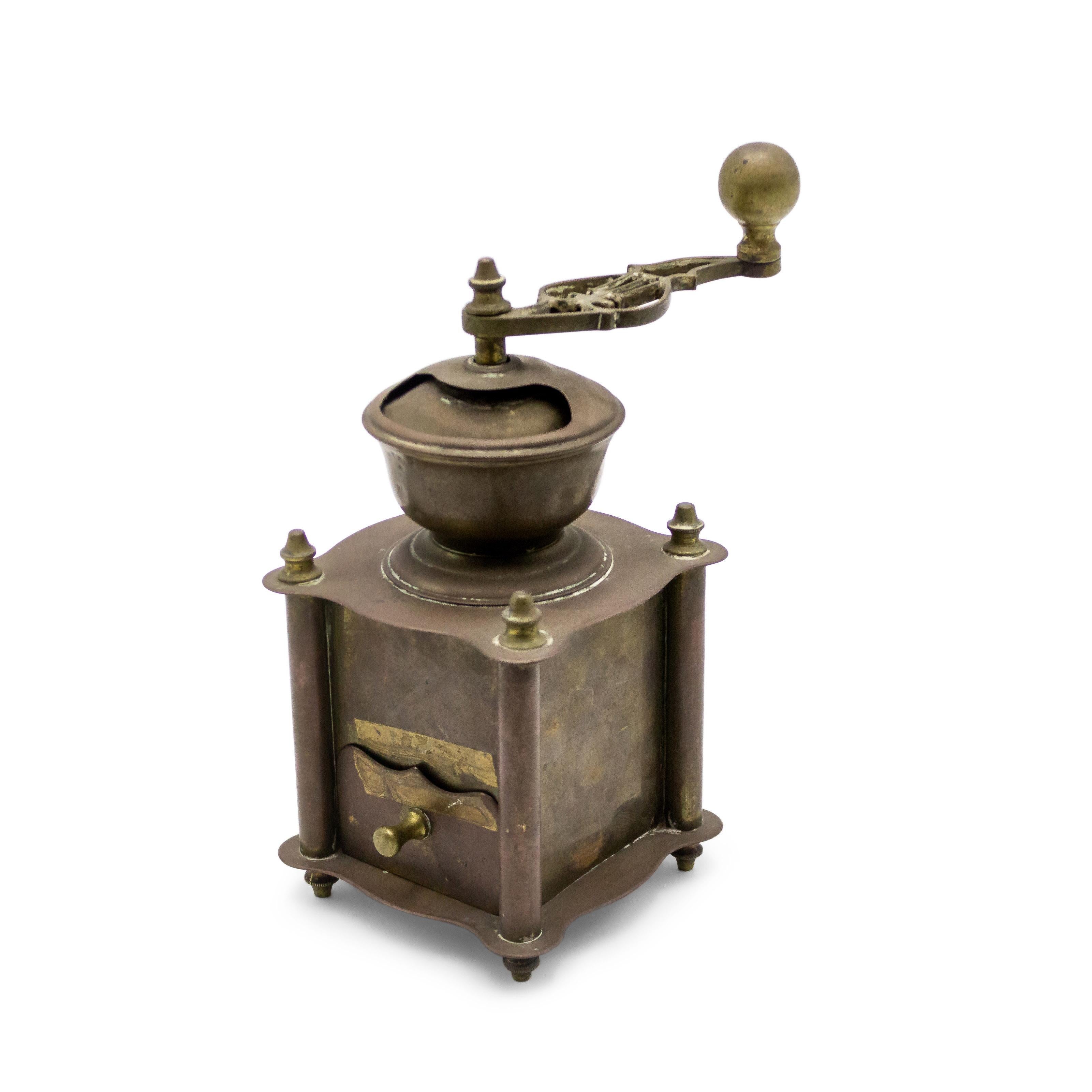American Country Brass Coffee Grinder For Sale 9