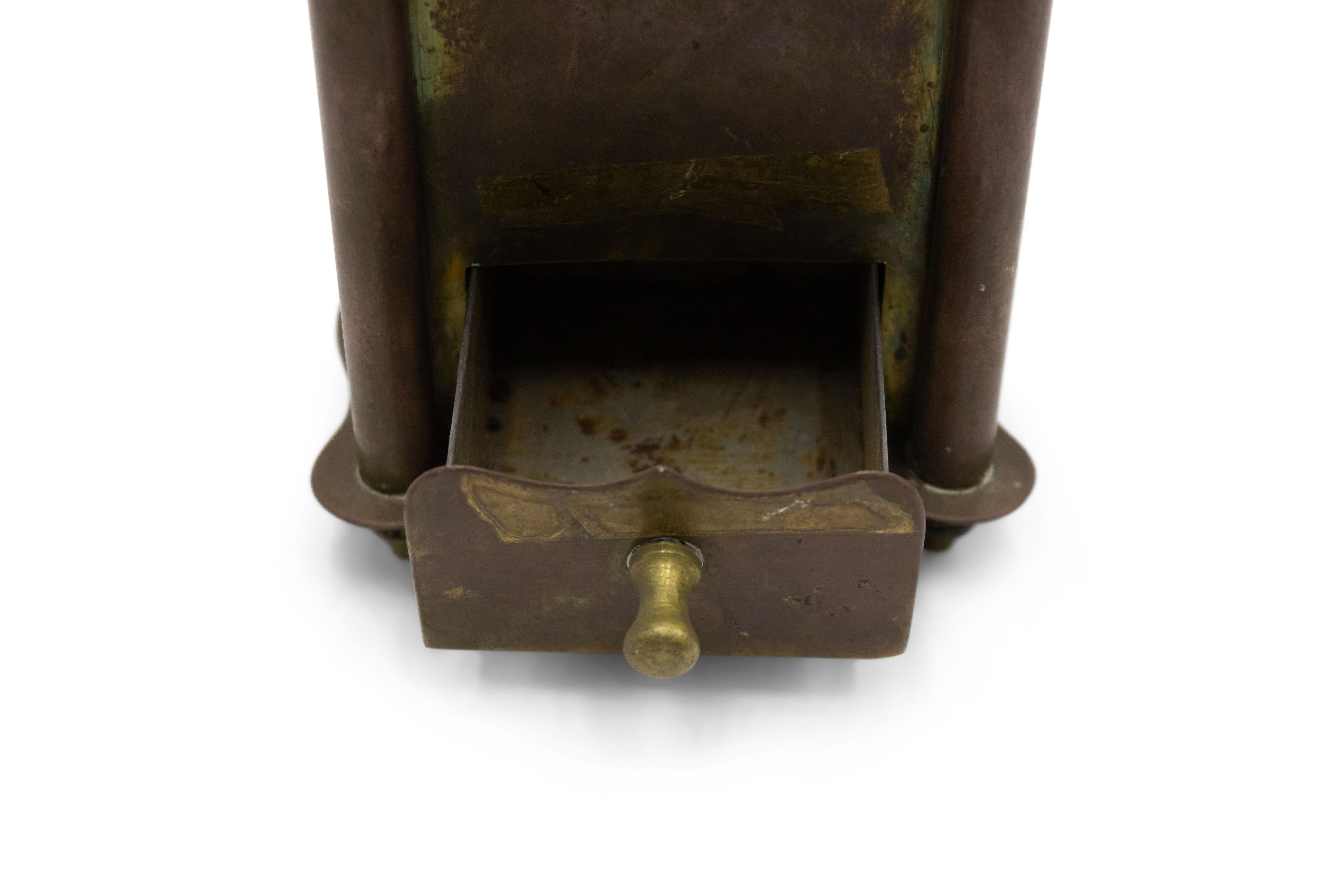 American Country Brass Coffee Grinder In Good Condition For Sale In Queens, NY