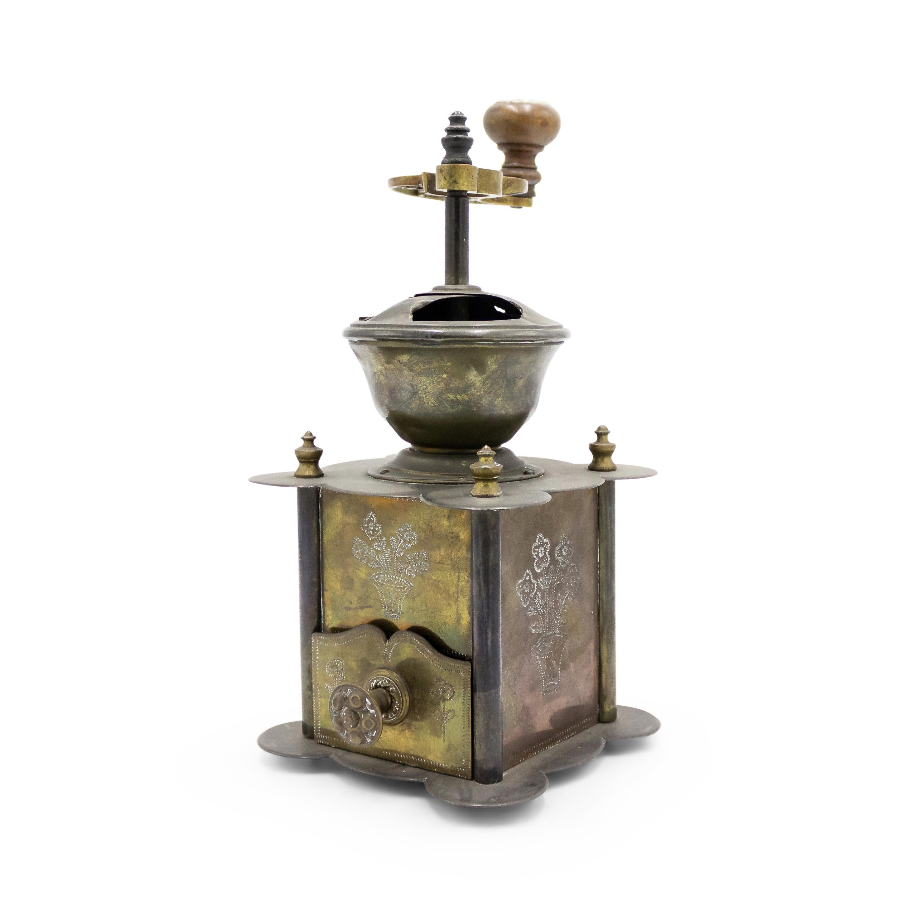 American Country Brass Coffee Grinder For Sale 3