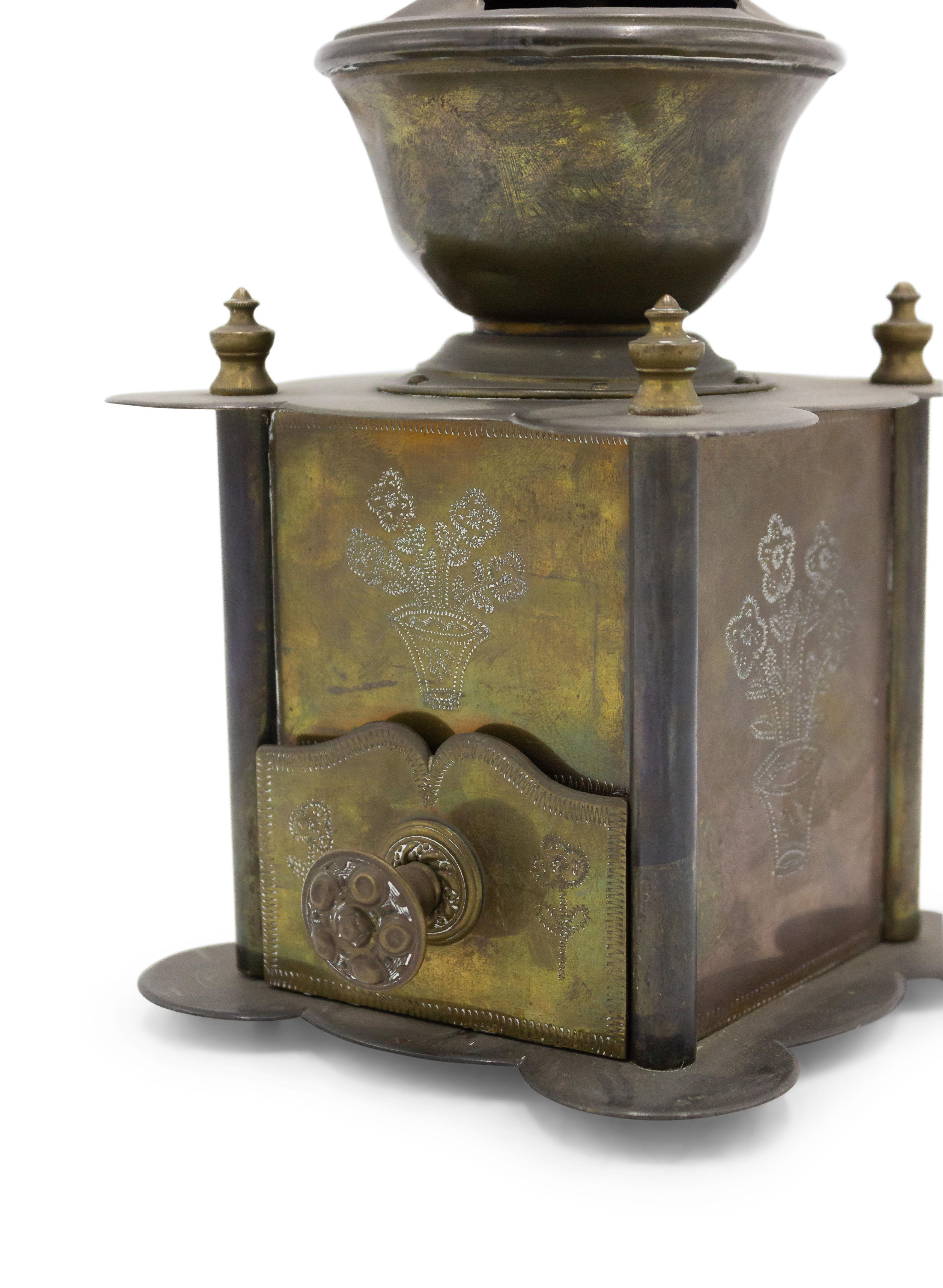 American Country Brass Coffee Grinder For Sale 4