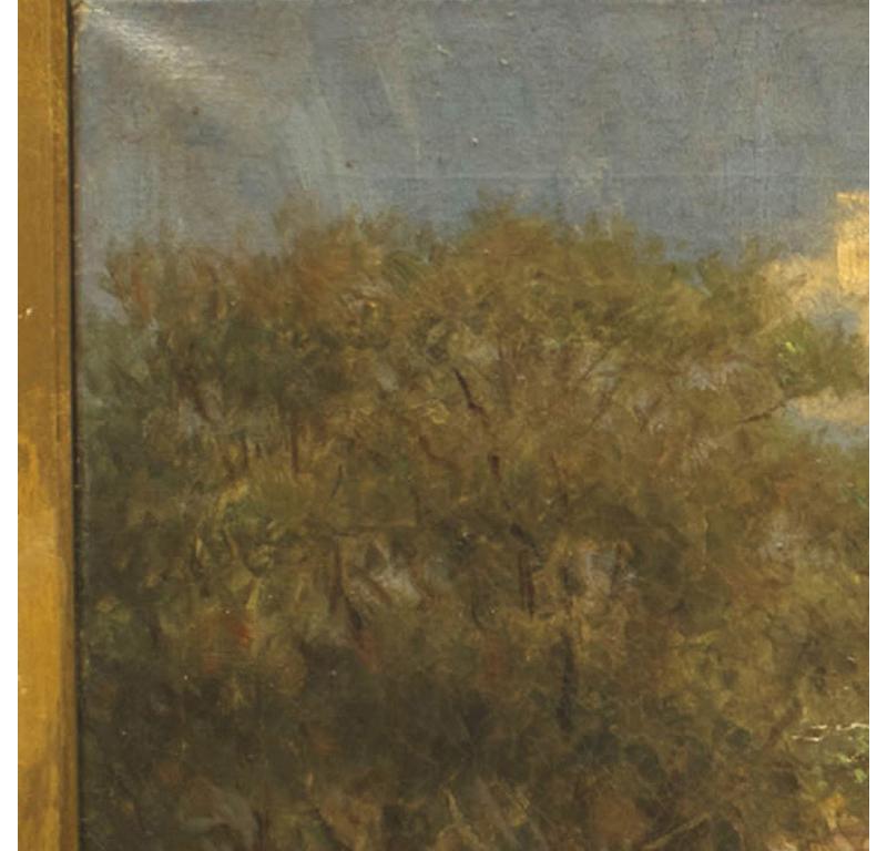 Fatto a mano Paesaggio della chiesa di campagna americana in vendita