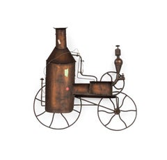 American Country Copper Steam Engine Wall Plaque