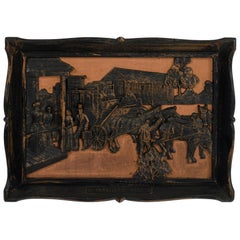 American Country Coppercraft Wall Plaque of Travellers Resting