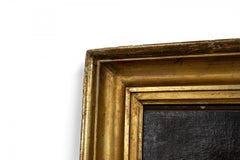 19th Century American Country Female Portrait in Gilt Frame
