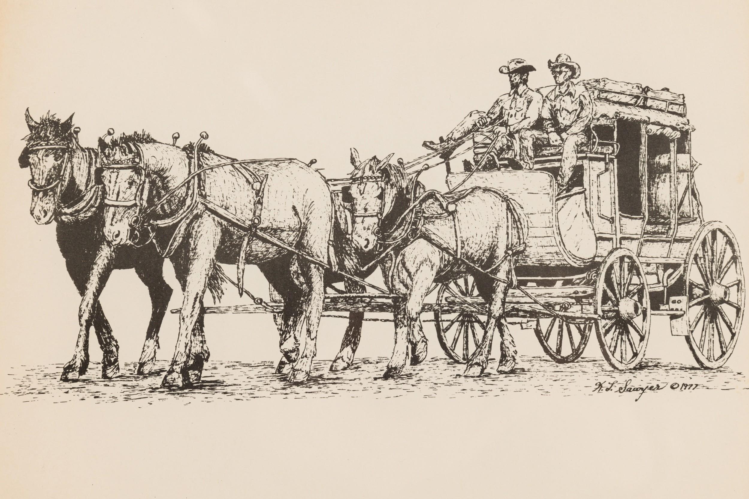 Américain Gravure encadrée 