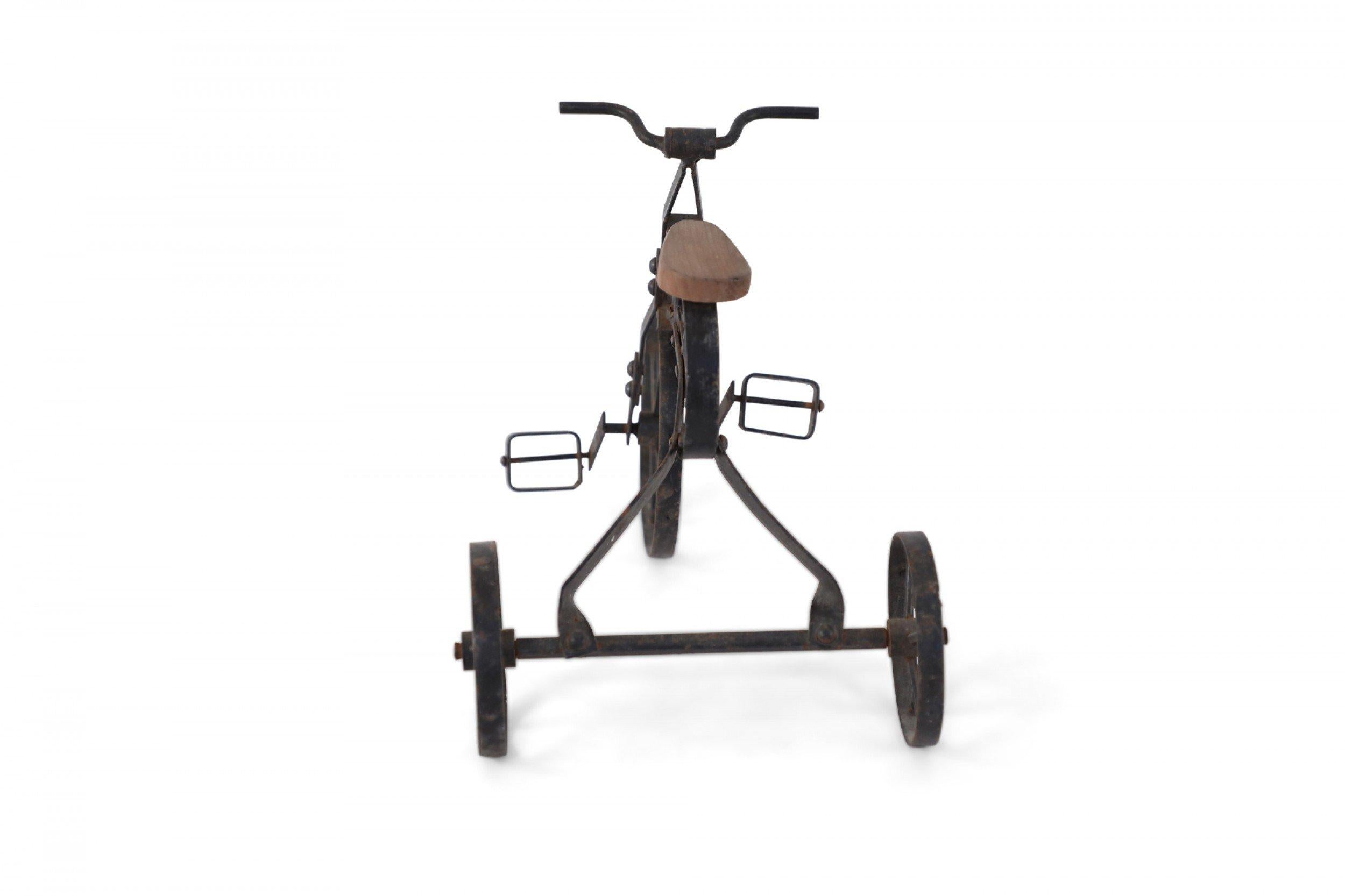 20th Century American Country Iron Miniature Bicycle Sculpture For Sale