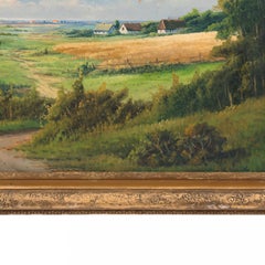 Pittura ad olio di campagna americana con paesaggio estivo, inizio XX secolo