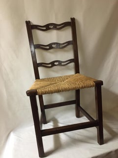 American Country Mahogany Chippendale Ribbon-backed Chairs Set of Six c1820s