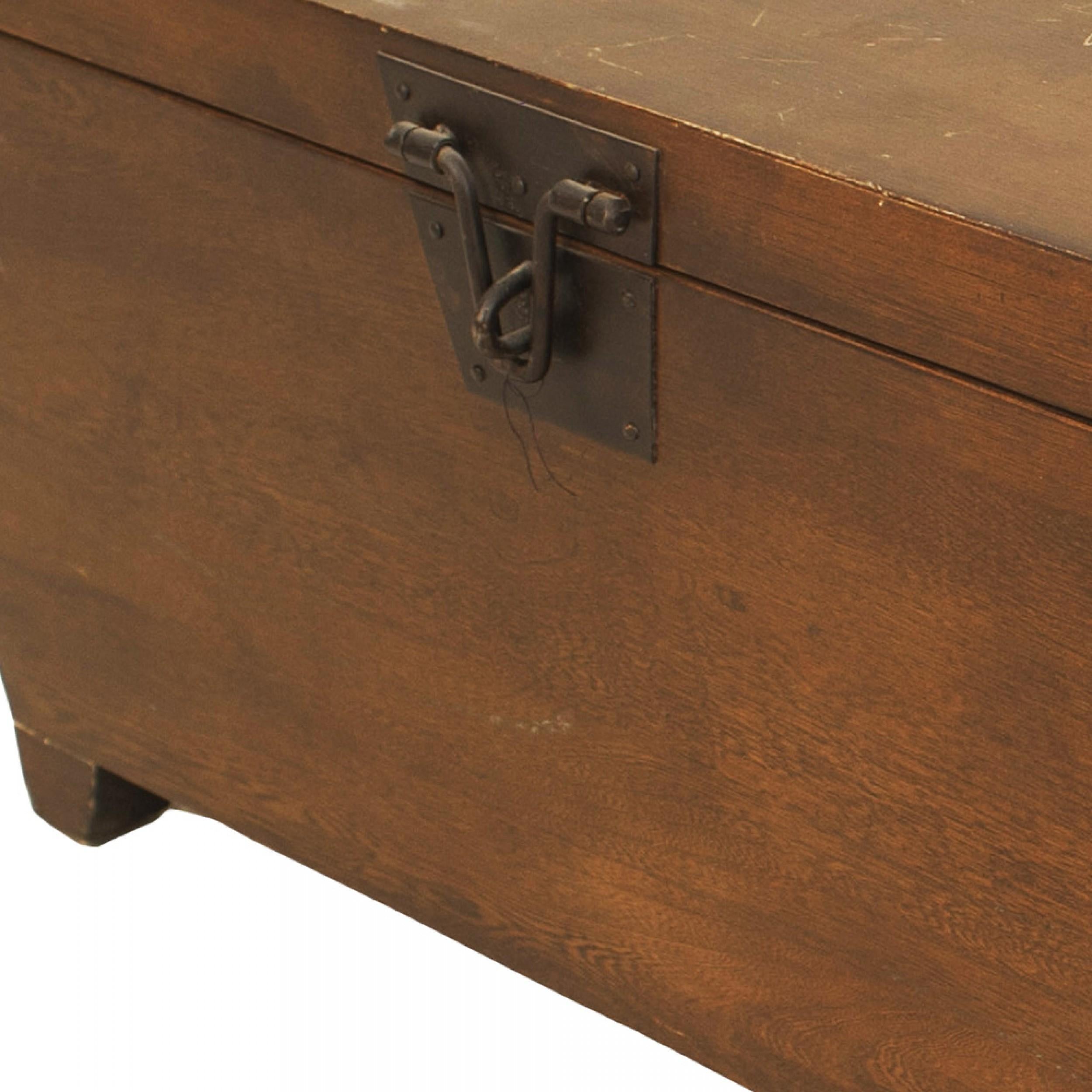 Hand-Crafted American Country Mahogany Trunk For Sale