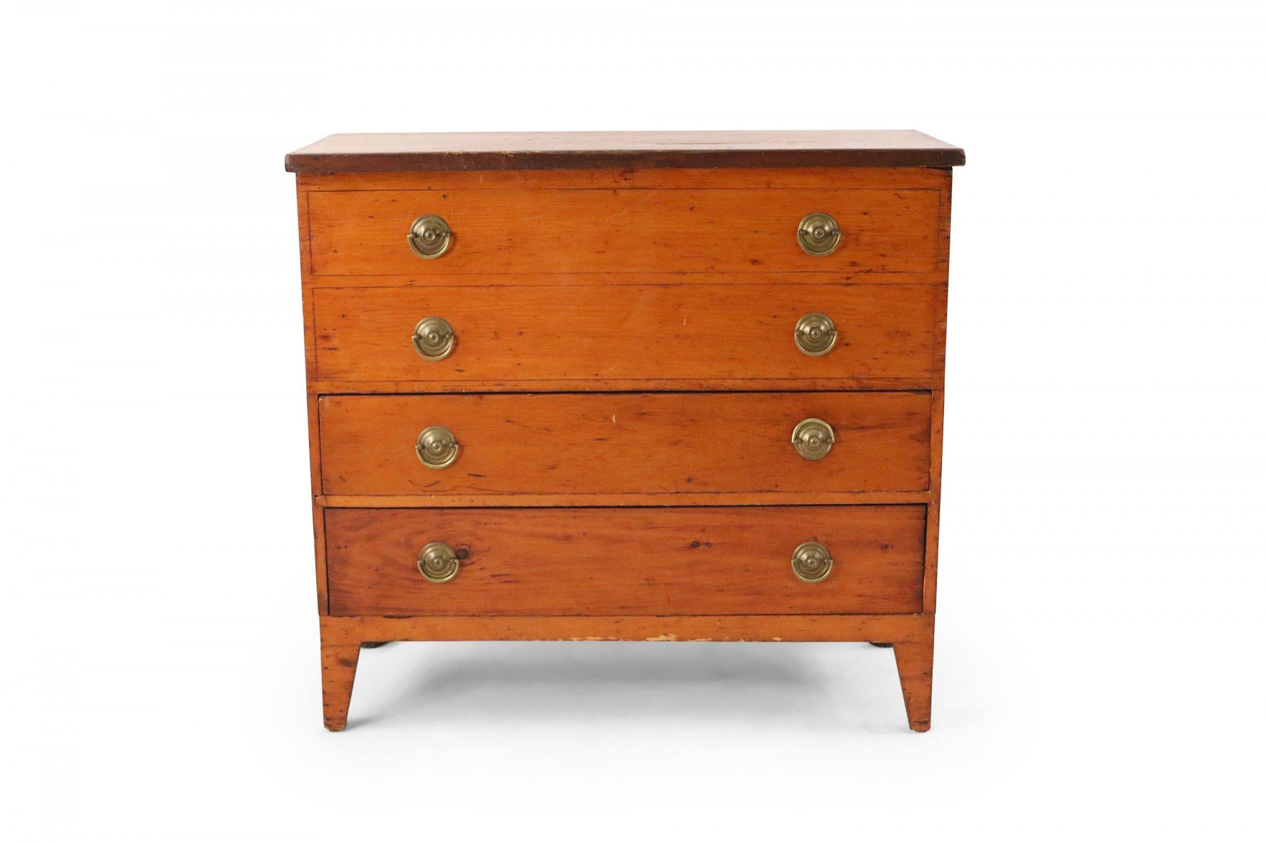 20th Century American Country Mid-Century Four Drawer Chest of Drawers