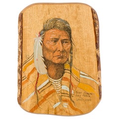 American Country Myrtlewood Portrait of Chief Joseph of the Nez Perce Tribe
