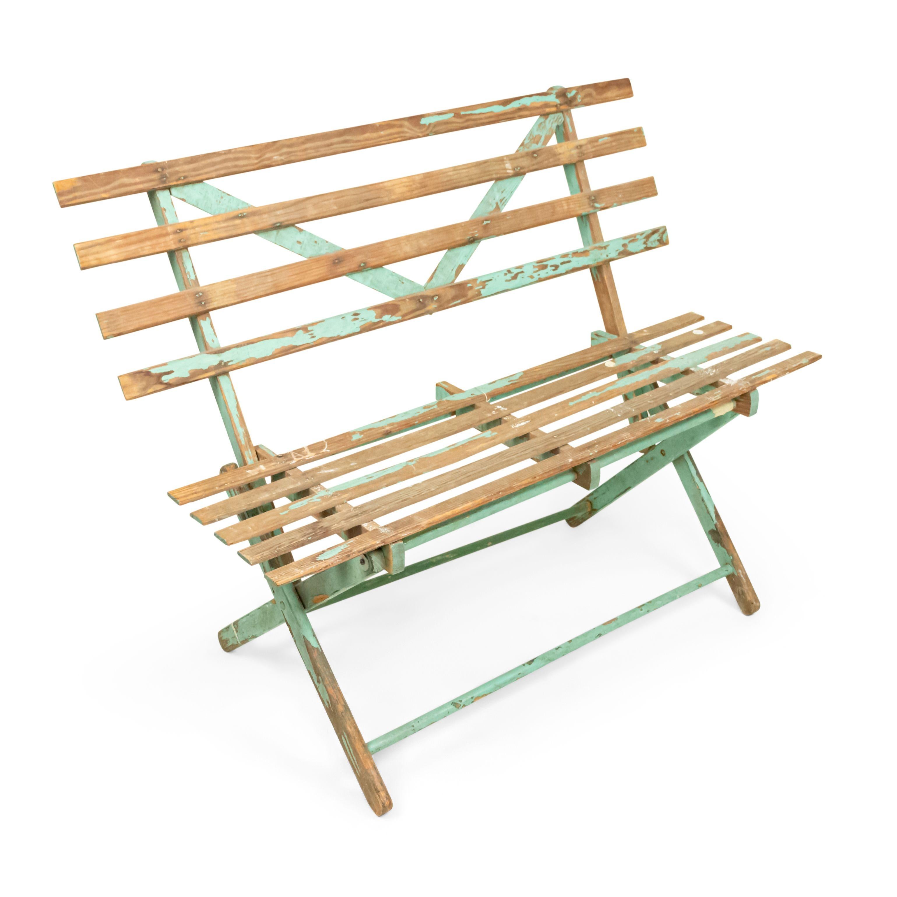 Victorian American Country Outdoor Folding Bench