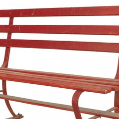 American Country Outdoor Red Bench