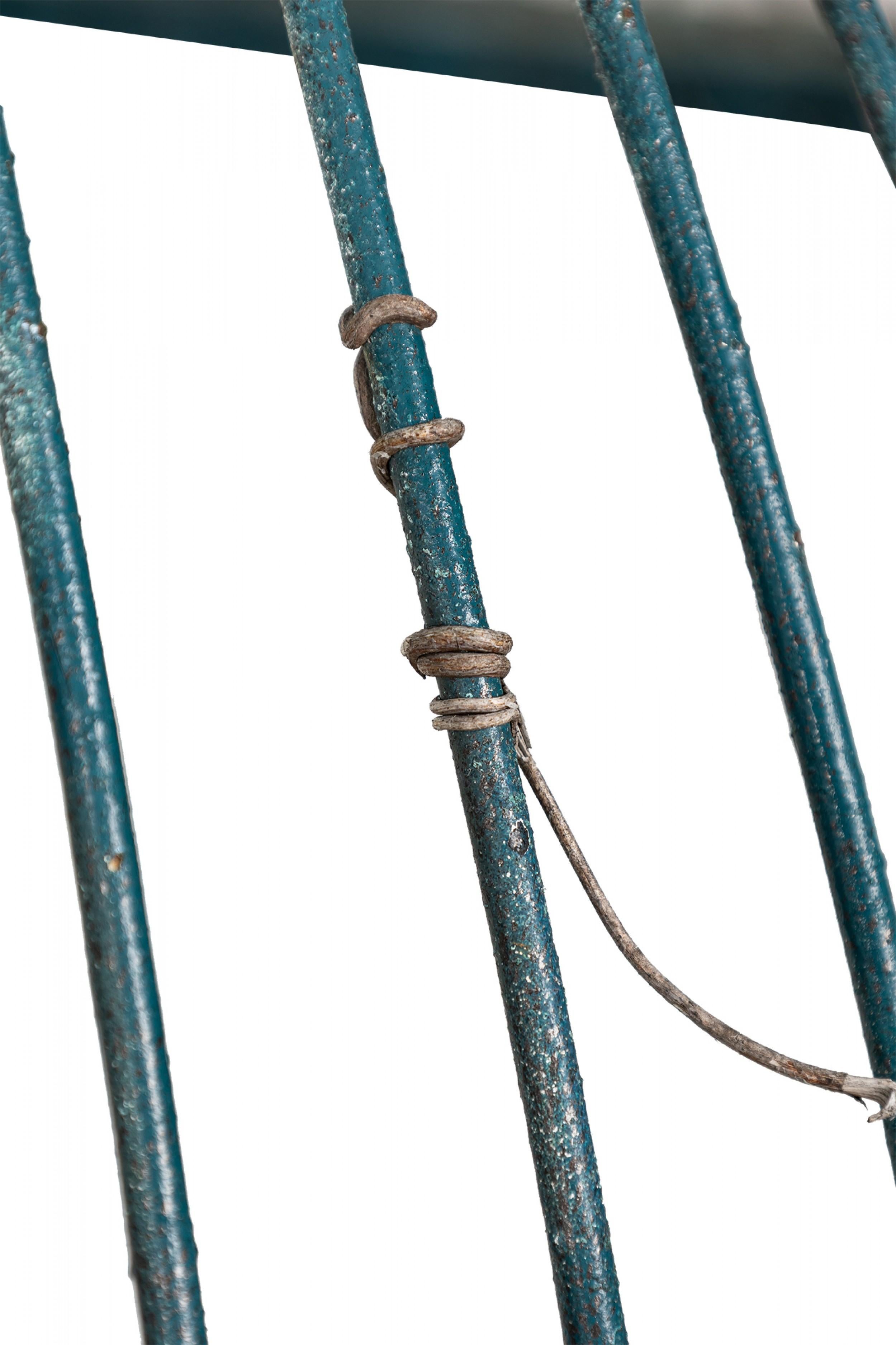 20th Century American Country Painted Metal Outdoor Birdcage For Sale