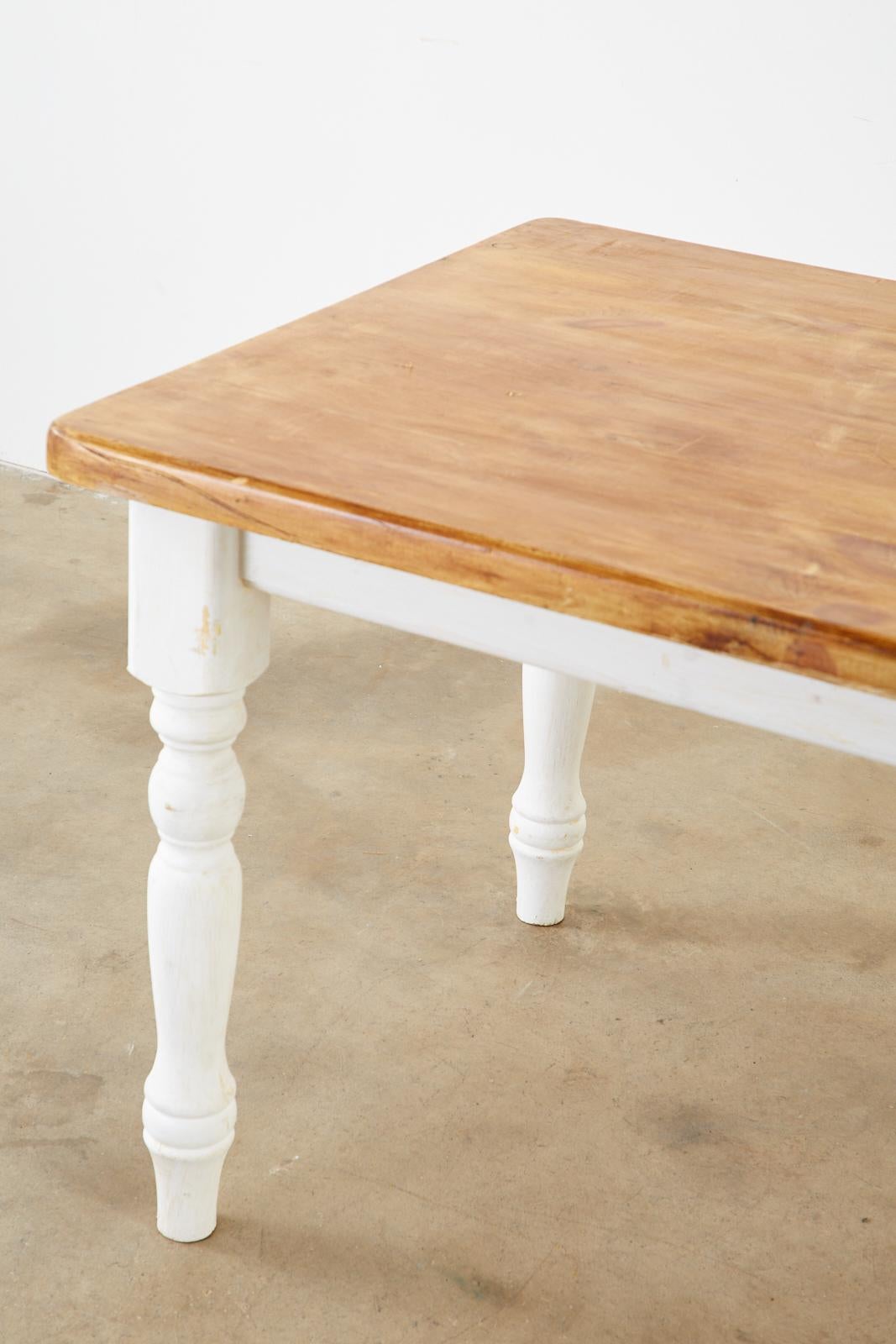 American Country Painted Pine Farmhouse Dining Table 8