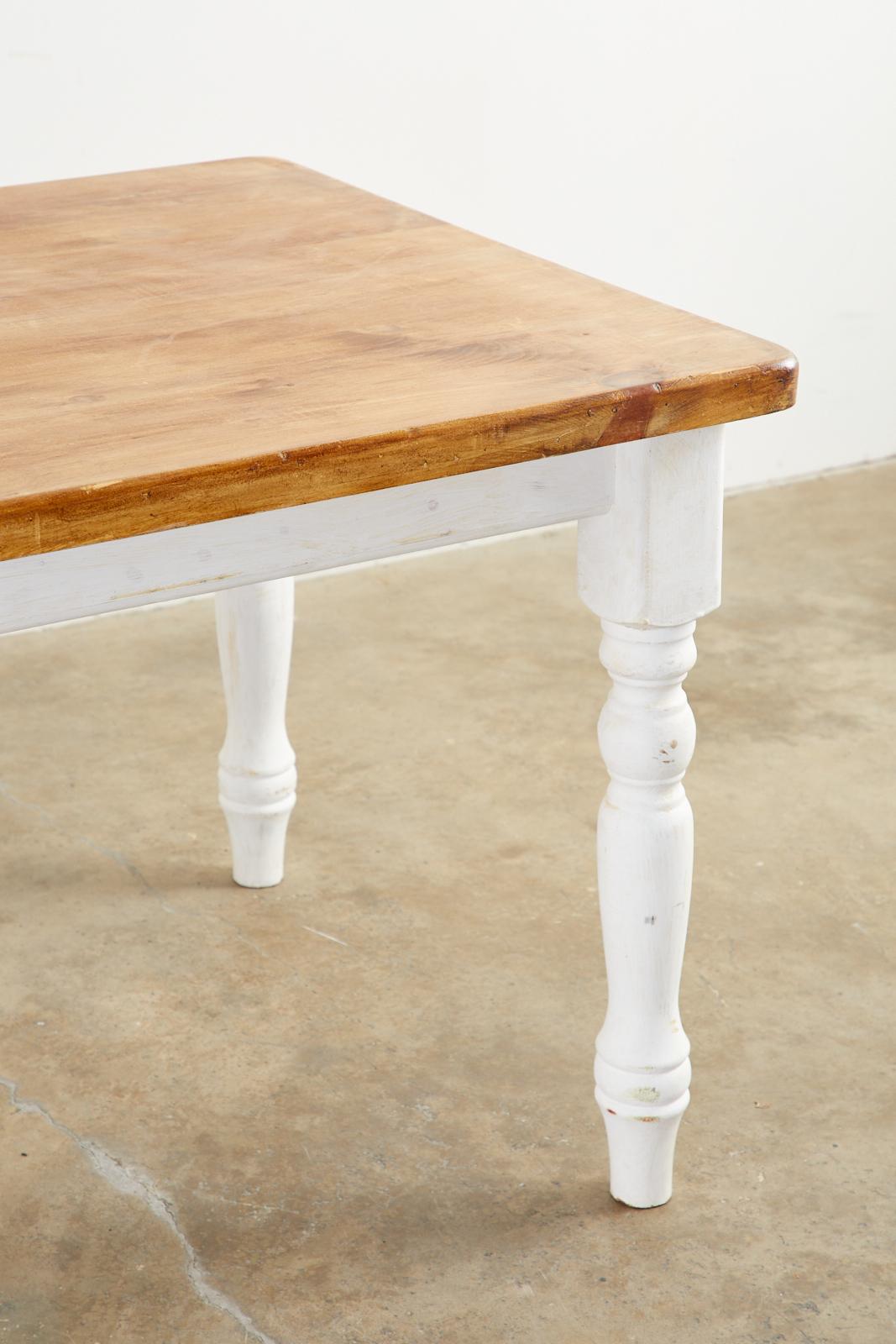 American Country Painted Pine Farmhouse Dining Table 9