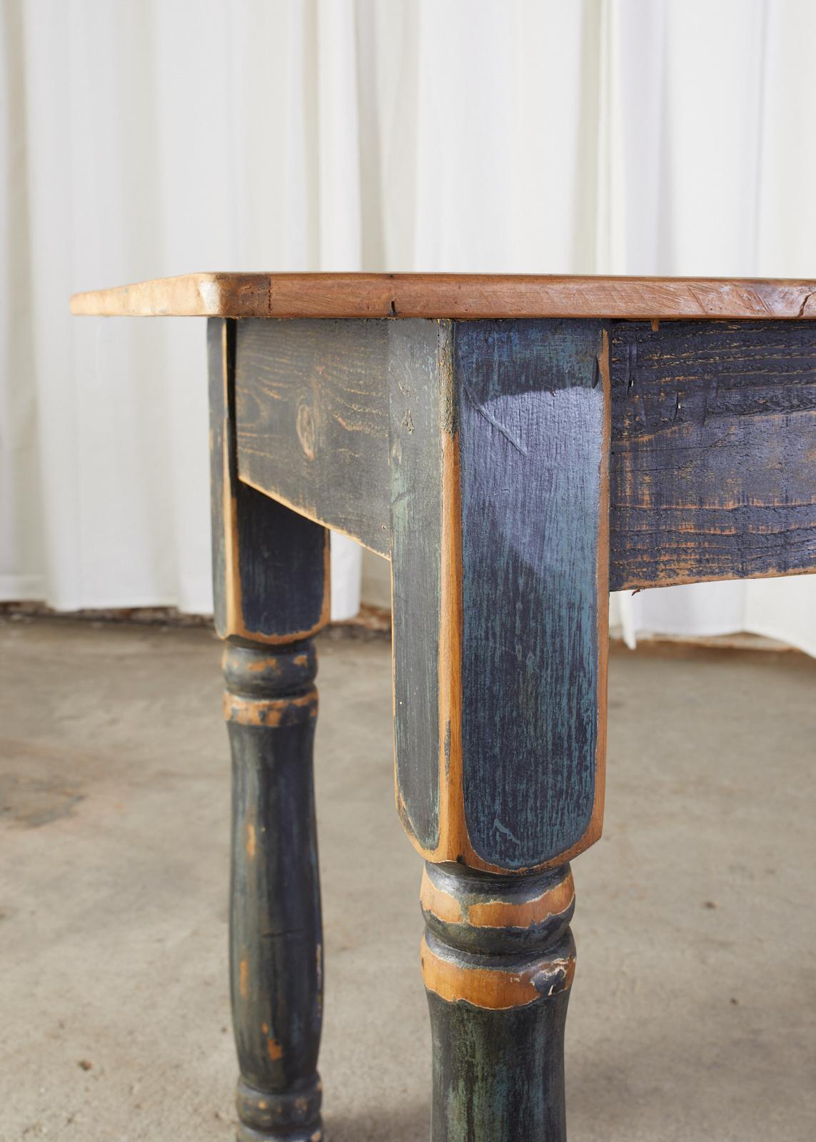 American Country Painted Pine Farmhouse Dining Table 9