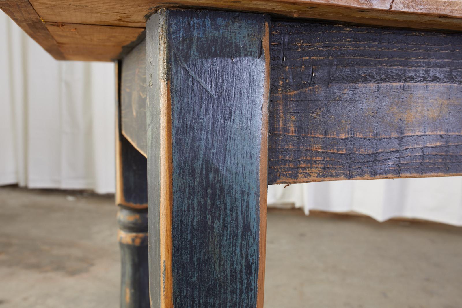 American Country Painted Pine Farmhouse Dining Table 11
