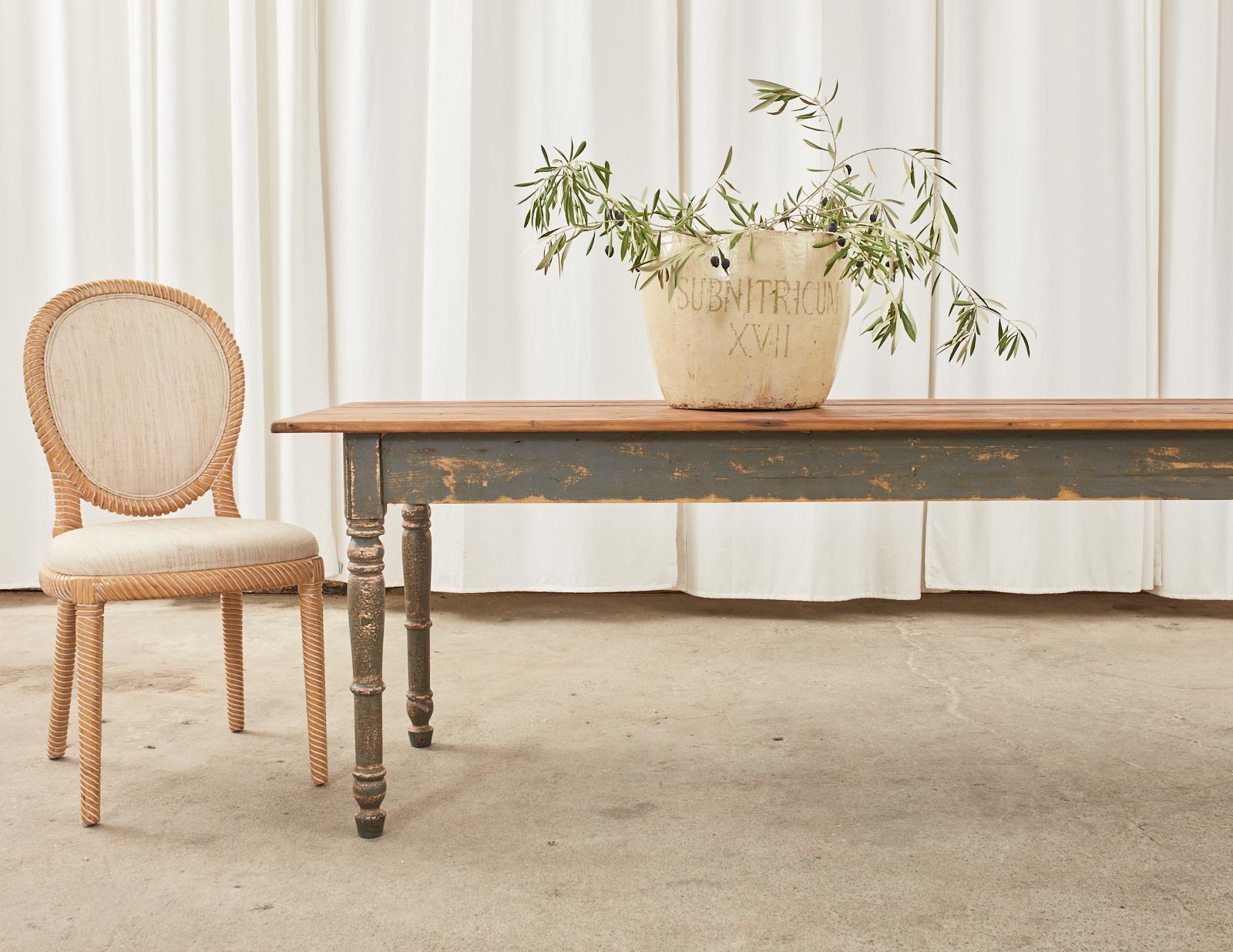 American Country Painted Pine Farmhouse Dining Table at 1stDibs painted pine dining table