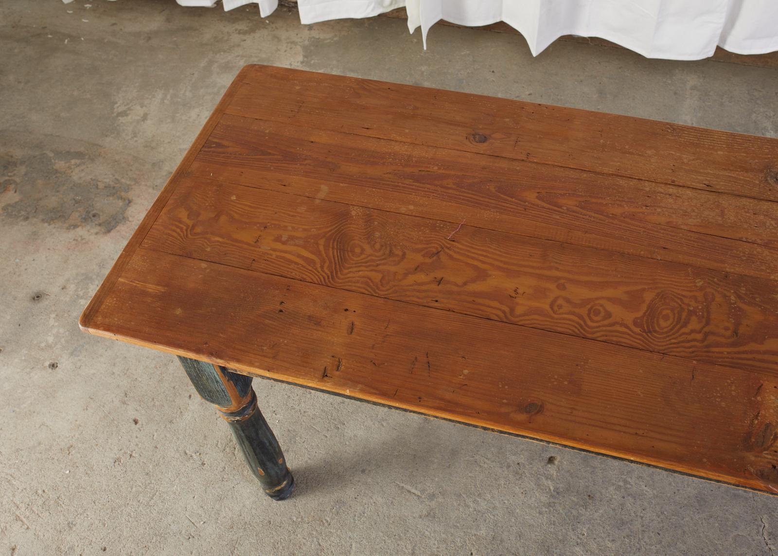 American Country Painted Pine Farmhouse Dining Table 2