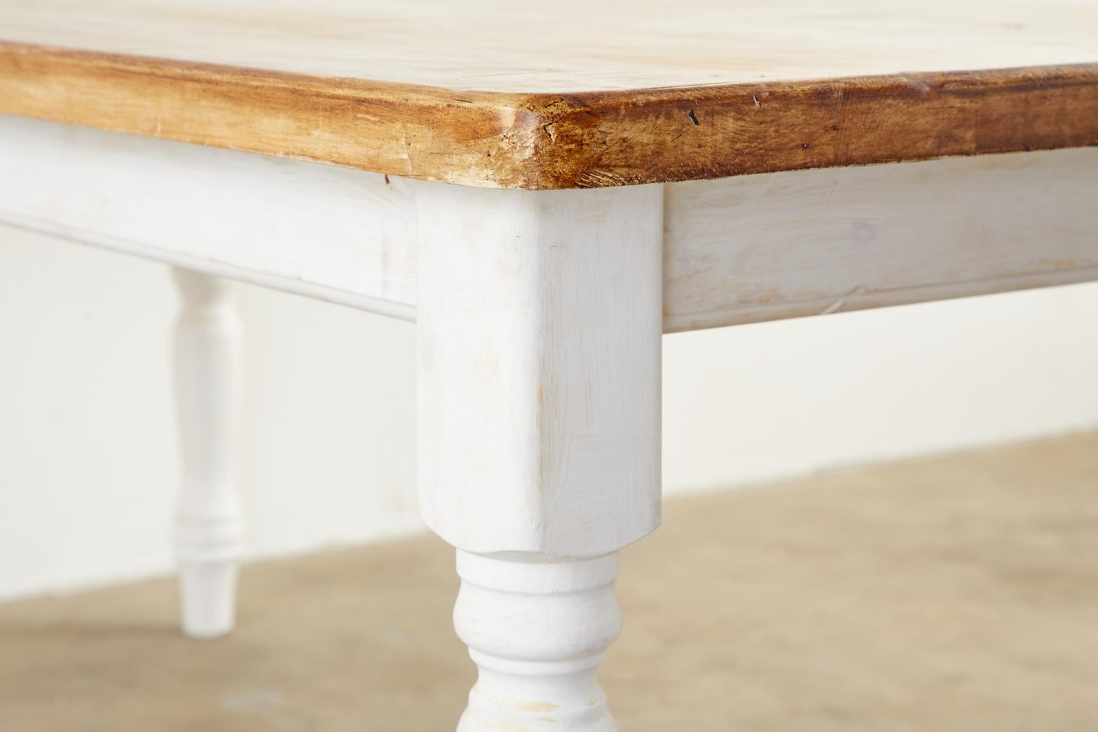 American Country Painted Pine Farmhouse Dining Table 4