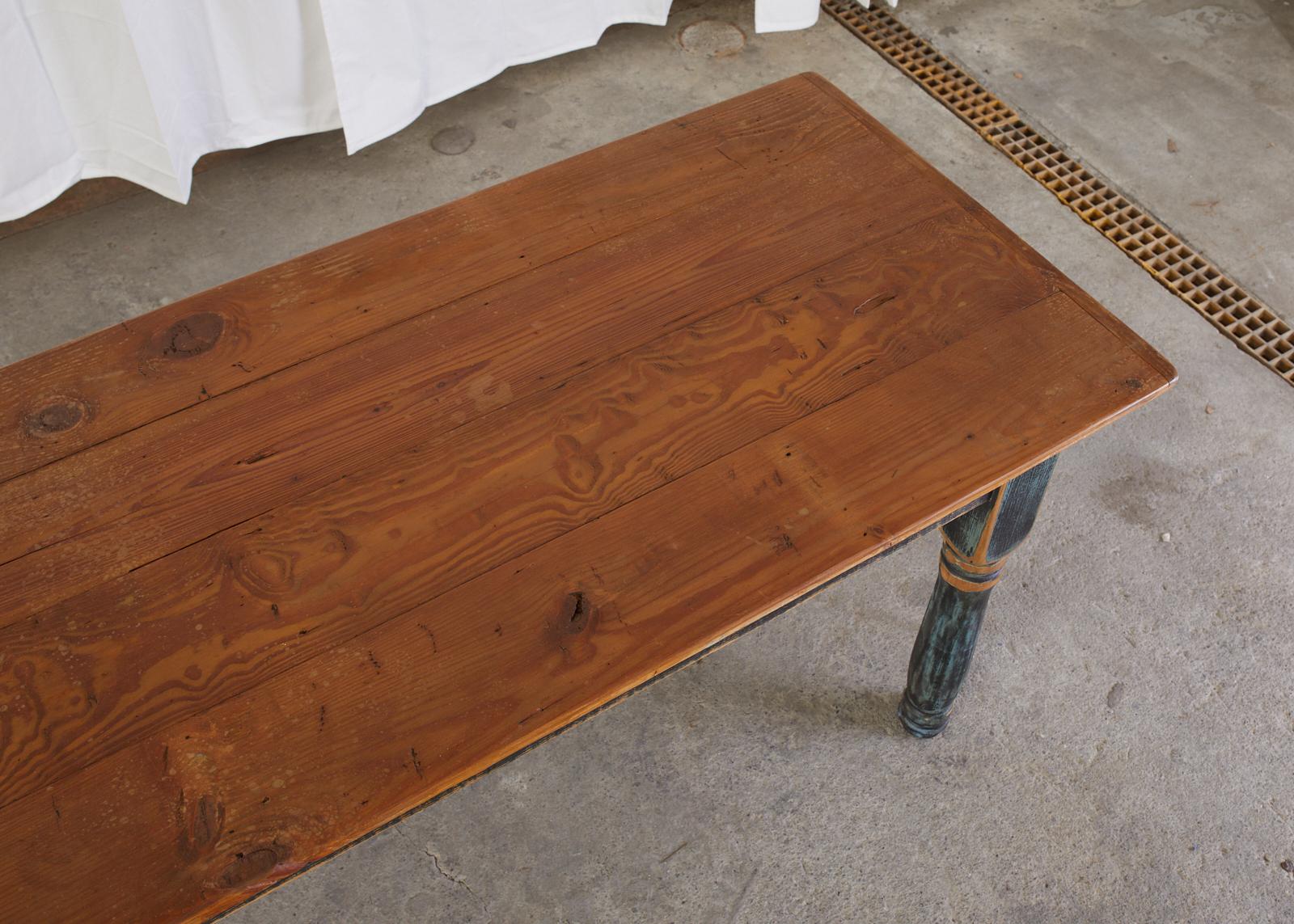 American Country Painted Pine Farmhouse Dining Table 3