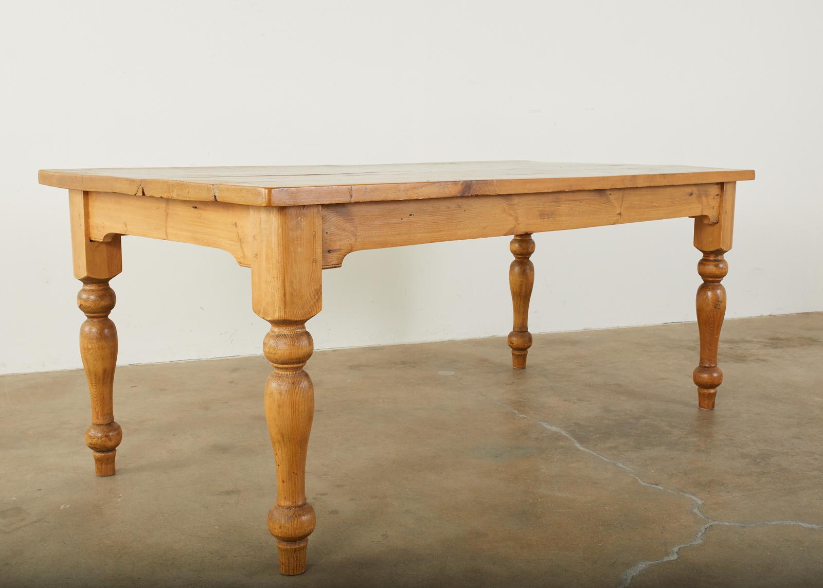 American Country Pine Farmhouse Harvest Dining Table 6