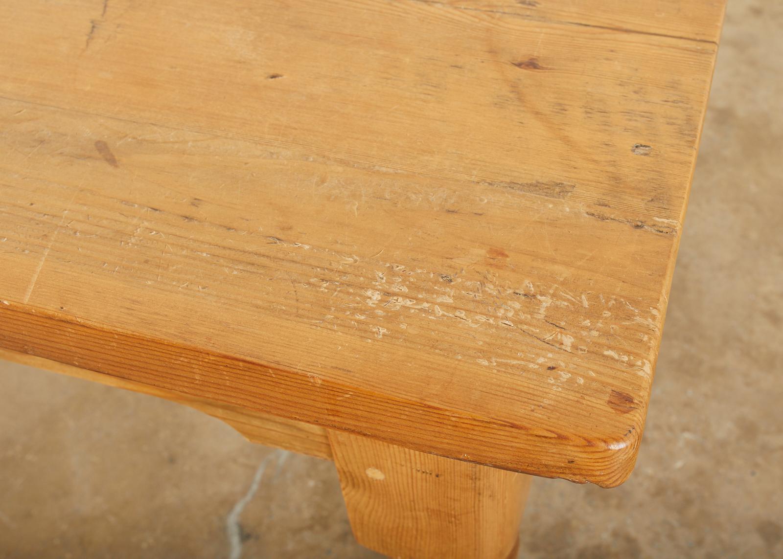 American Country Pine Farmhouse Harvest Dining Table 7