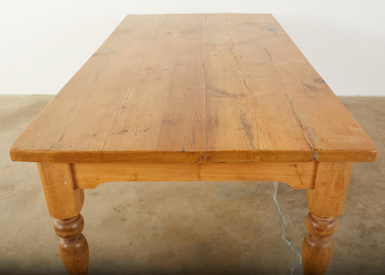 American Country Pine Farmhouse Harvest Dining Table 12