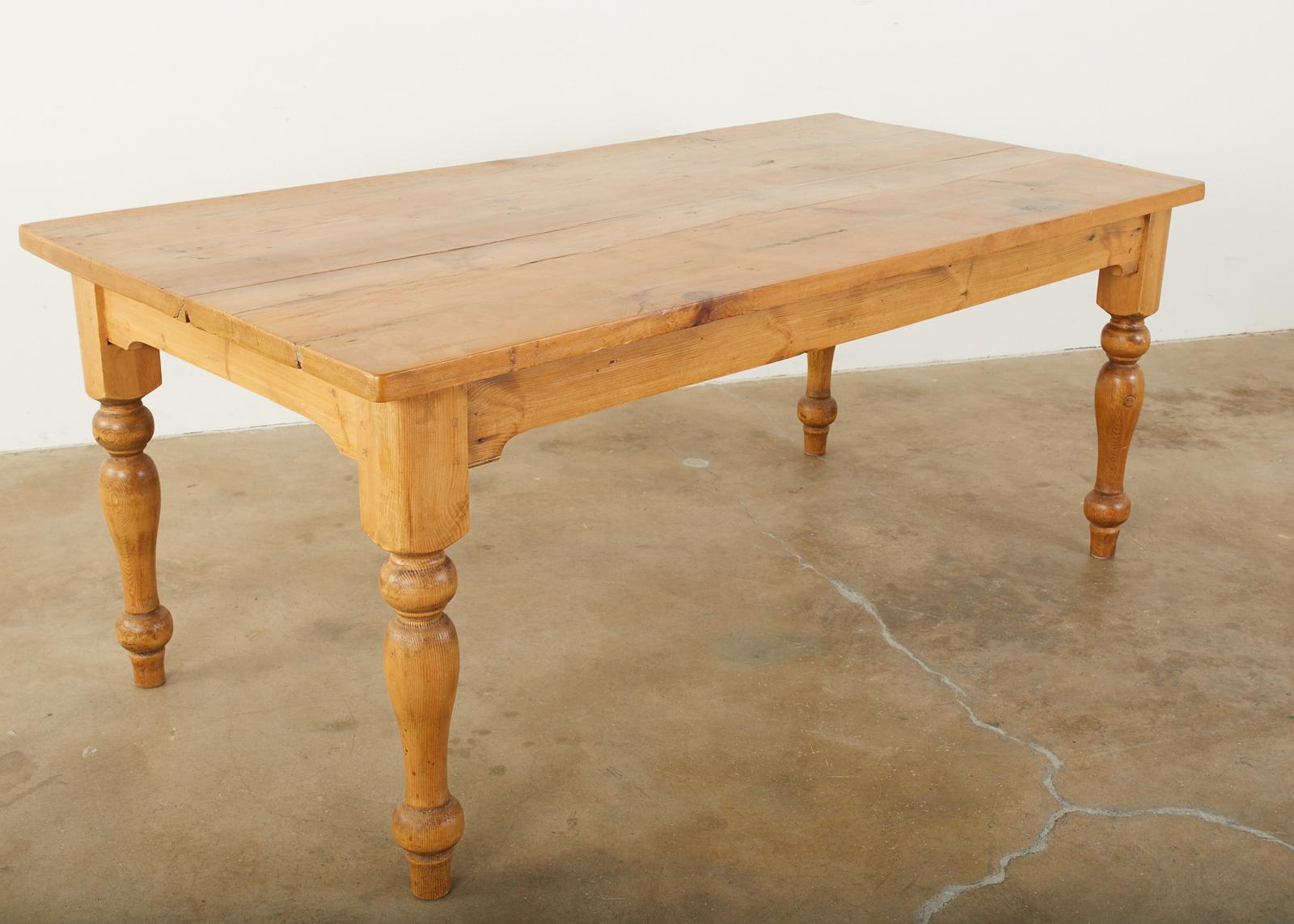 American Country Pine Farmhouse Harvest Dining Table 13