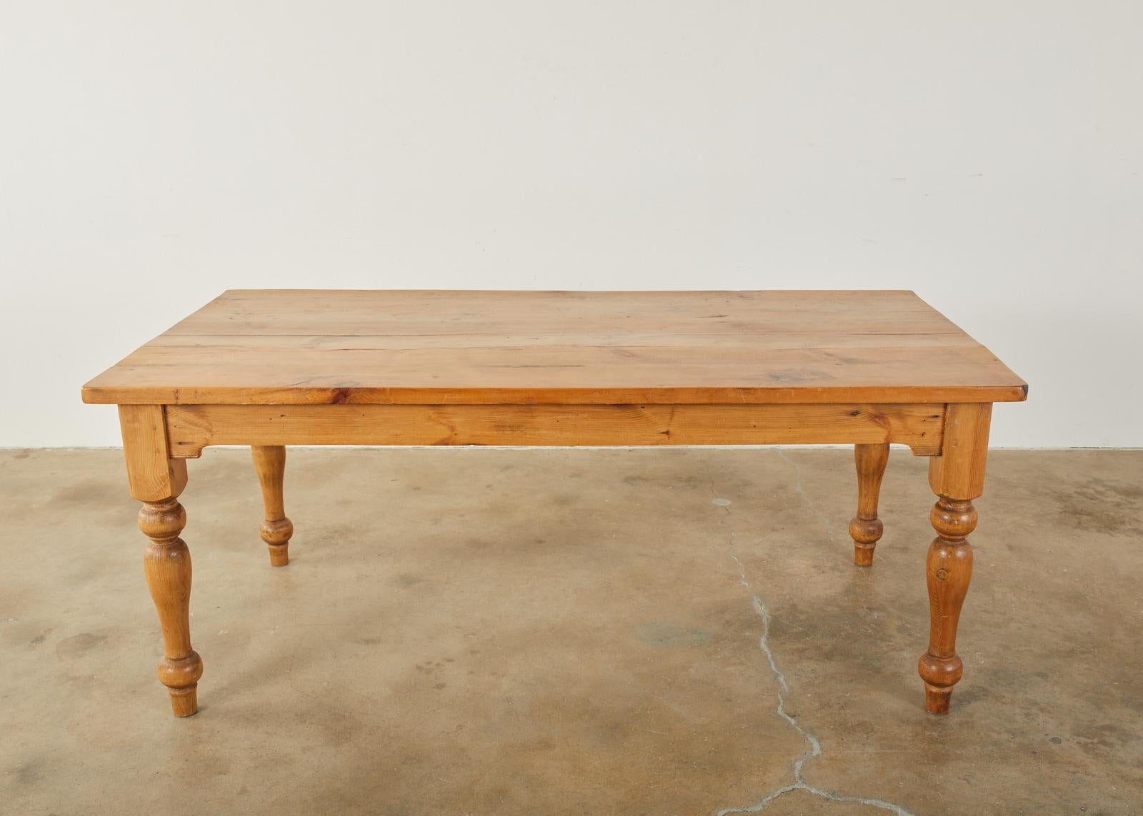 American Country Pine Farmhouse Harvest Dining Table 14