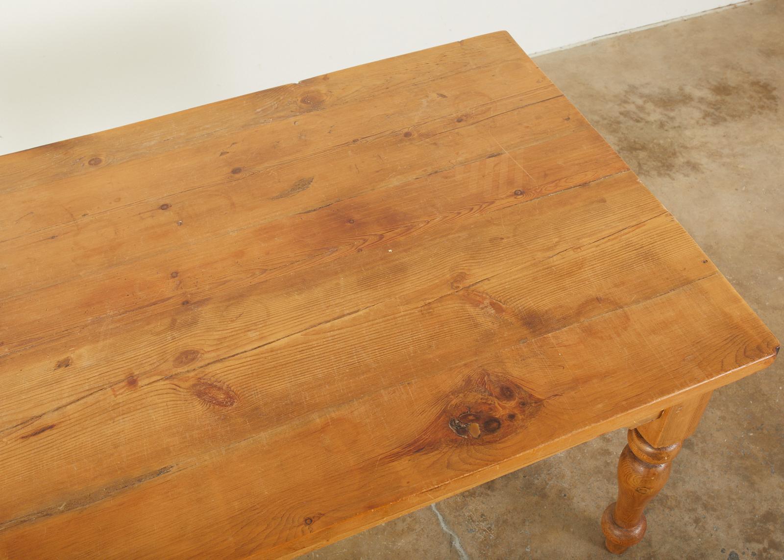American Country Pine Farmhouse Harvest Dining Table 1