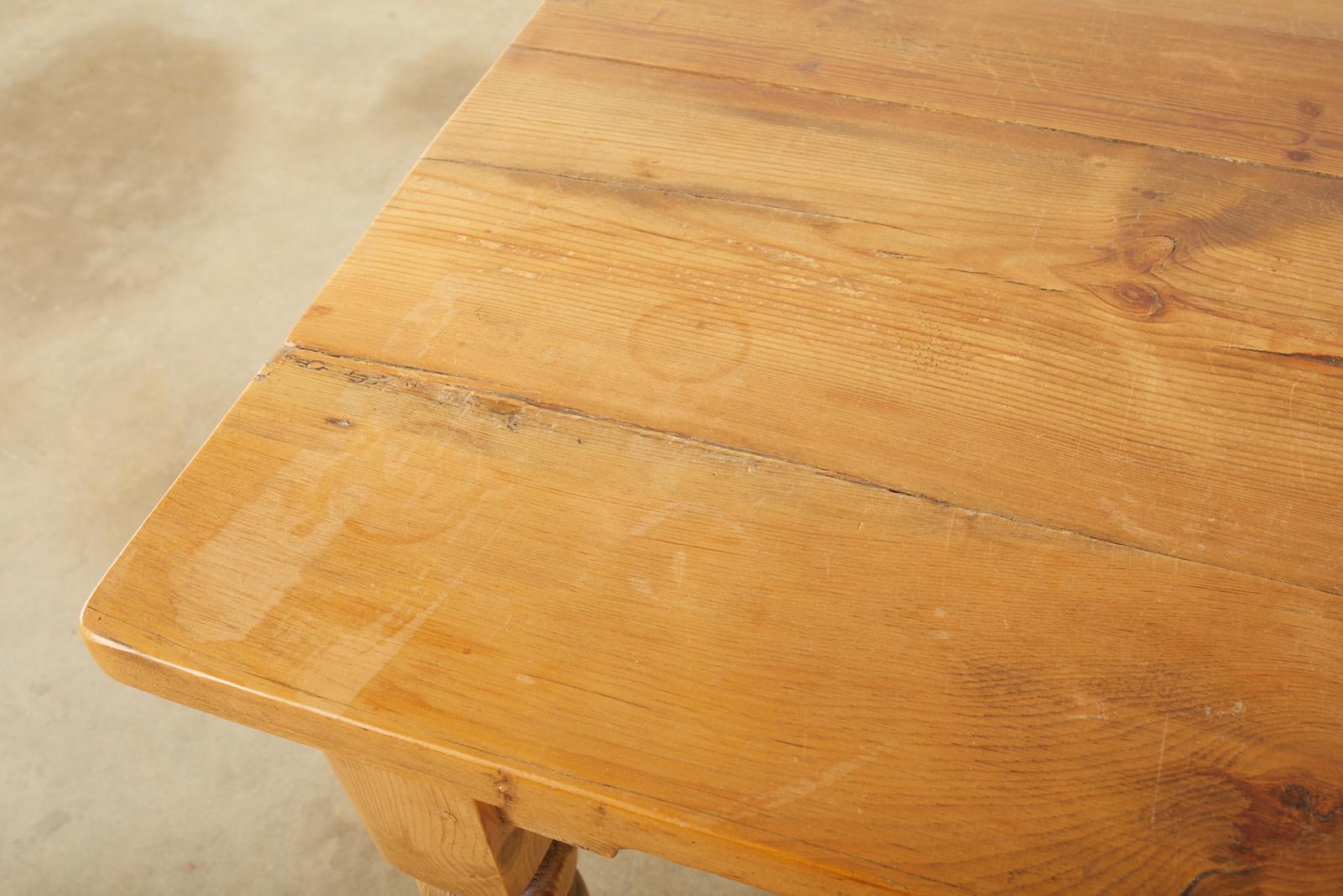 American Country Pine Farmhouse Harvest Dining Table 3
