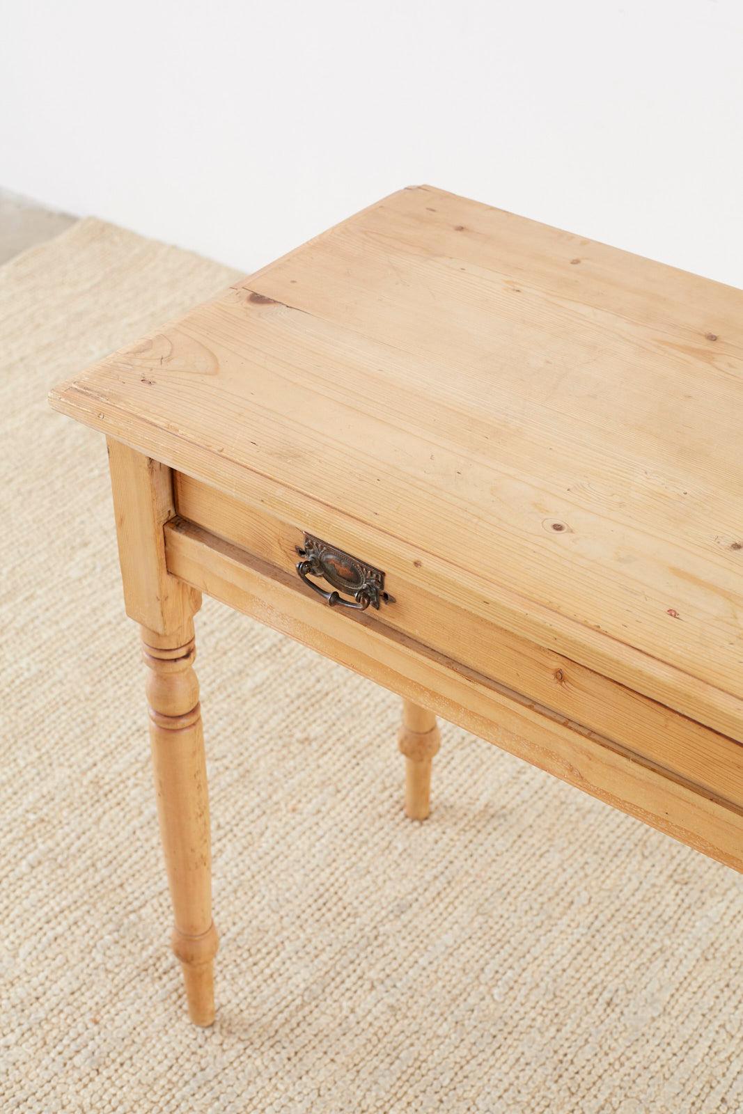 American Country Pine Farmhouse Writing Table or Console 5