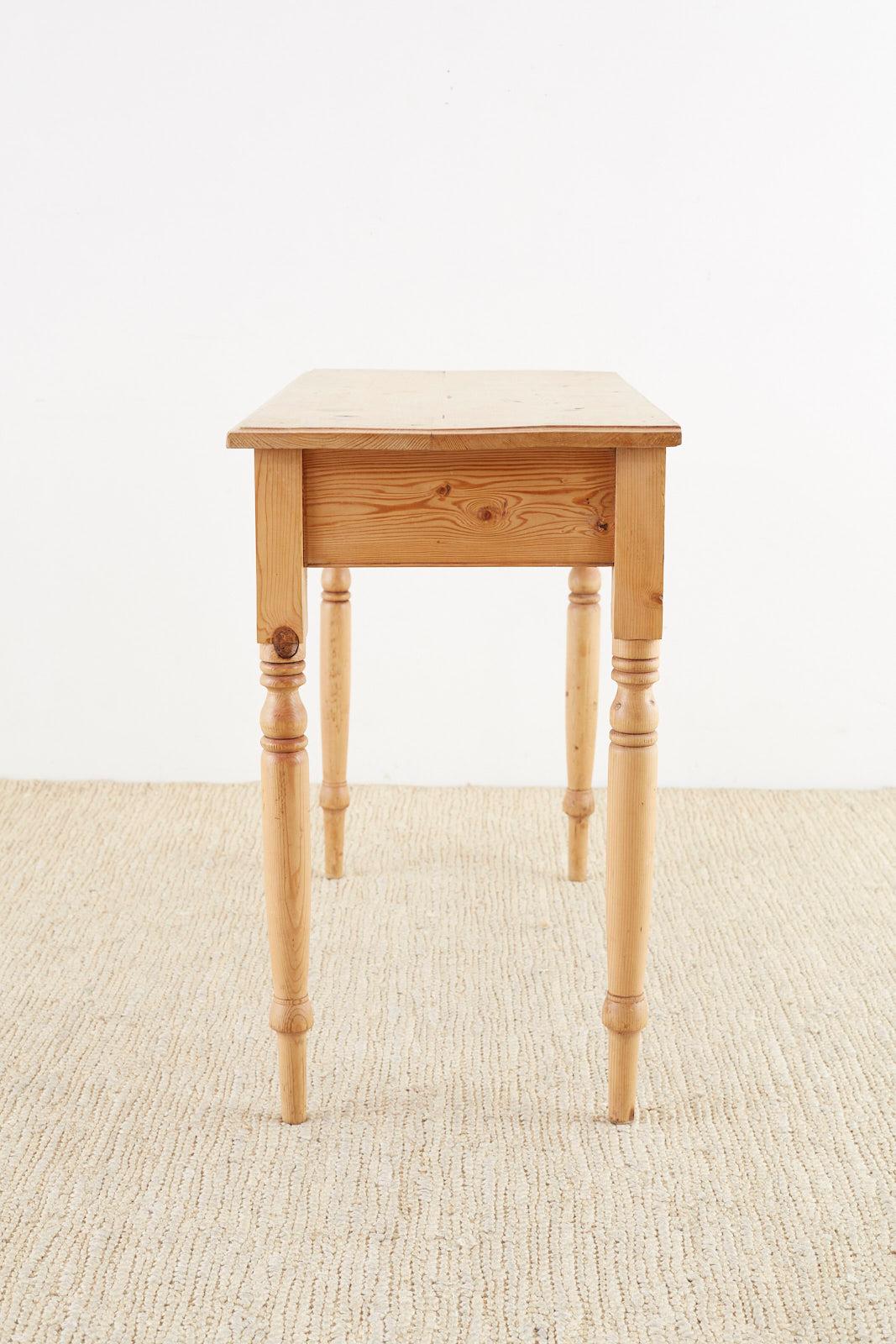 20th Century American Country Pine Farmhouse Writing Table or Console