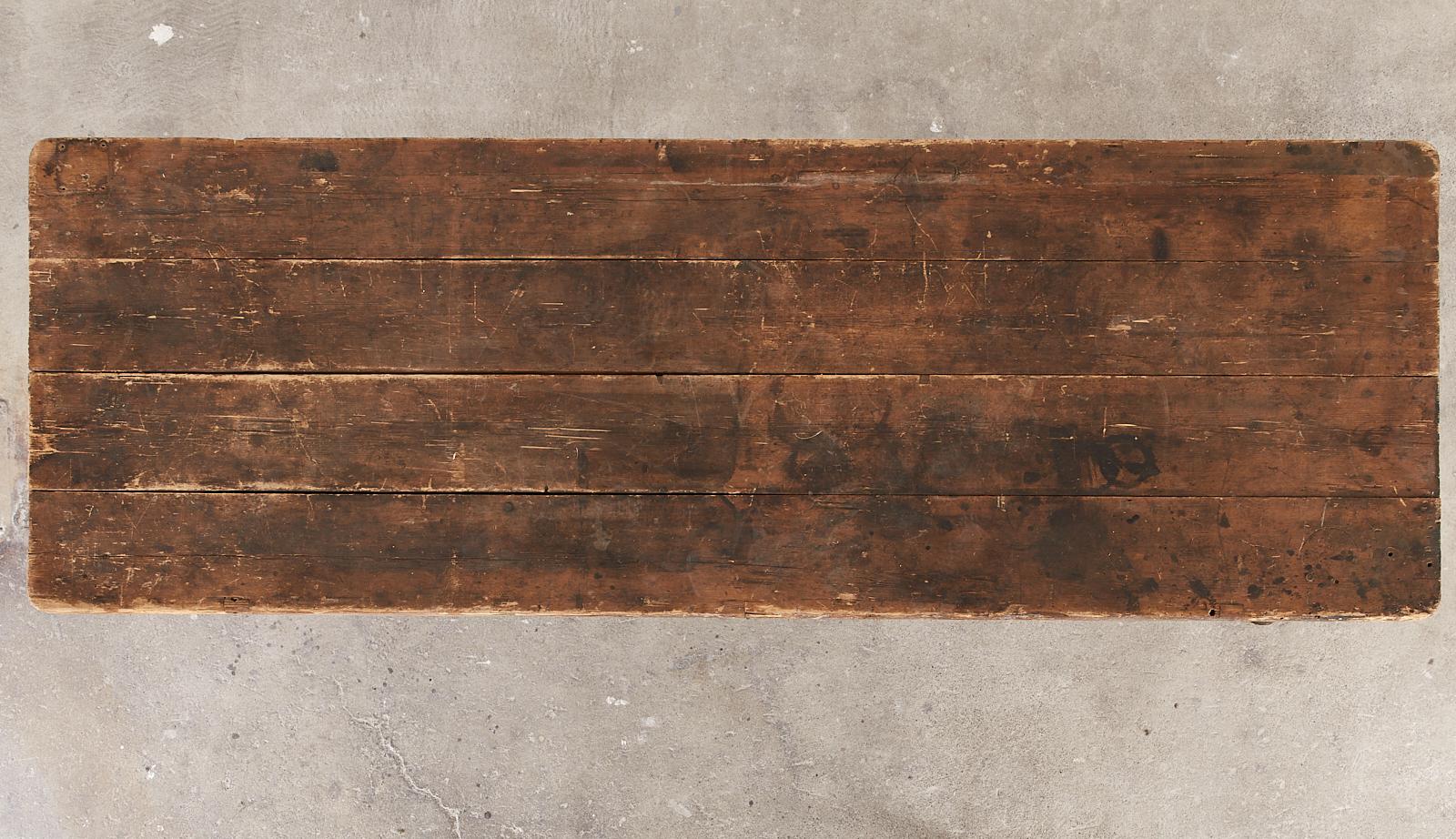 American Country Pine General Store Work Table or Display In Distressed Condition In Rio Vista, CA