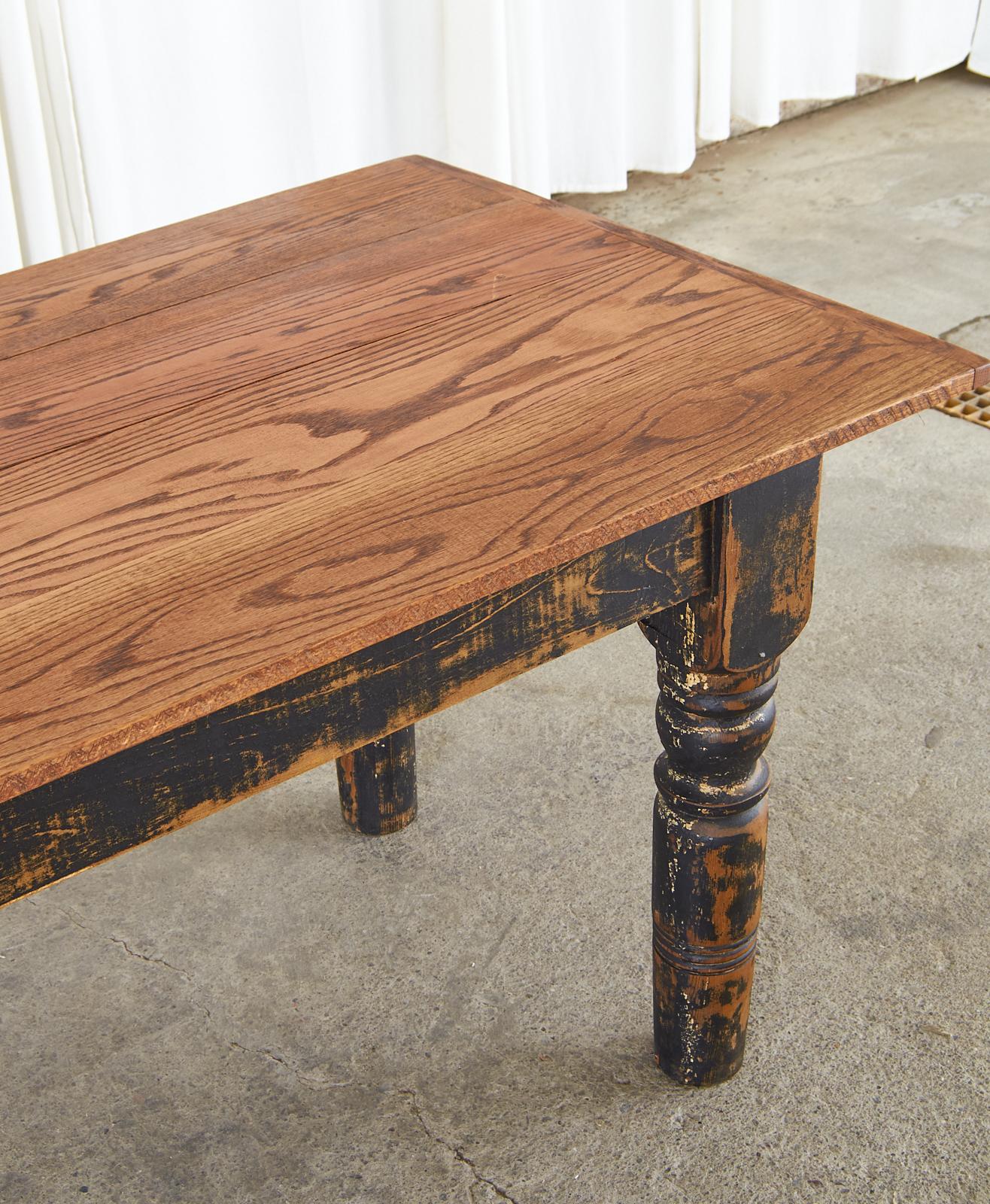 American Country Reclaimed Oak Pine Farmhouse Dining Table 1