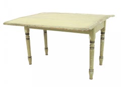 American Country Rustic Green Painted Drop Leaf Table