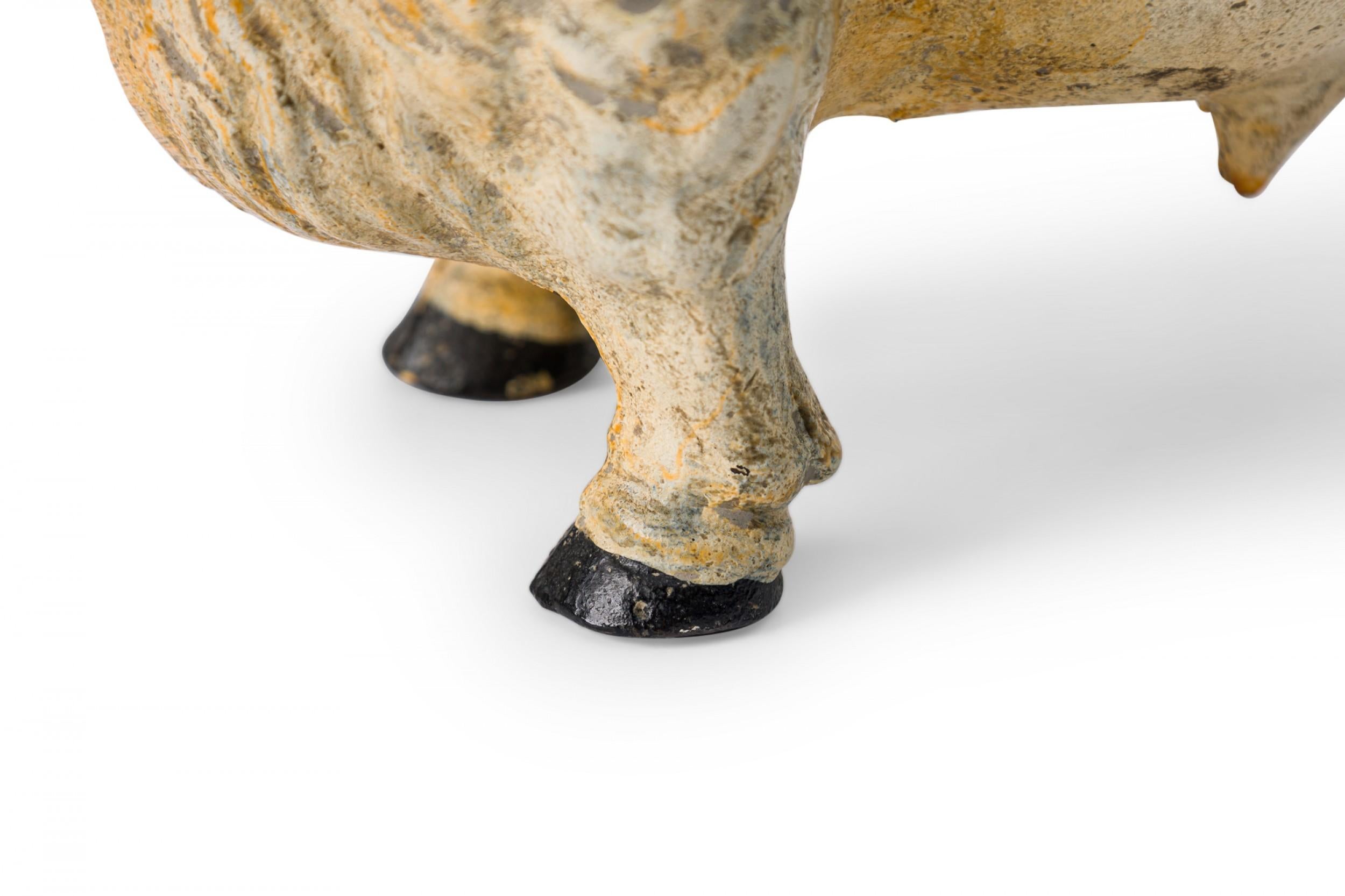 Ferro Fermaporta in ghisa verniciato a forma di toro American Country Rustic in vendita