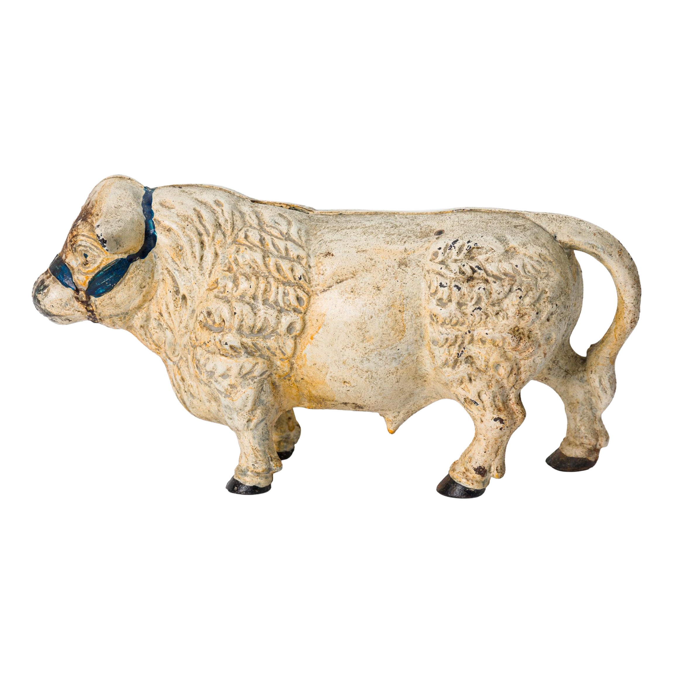 American Country Rustic Painted Bull-Form Cast Iron Door Stop
