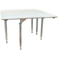 Tavolo a ribalta American Country rustico dipinto di blu