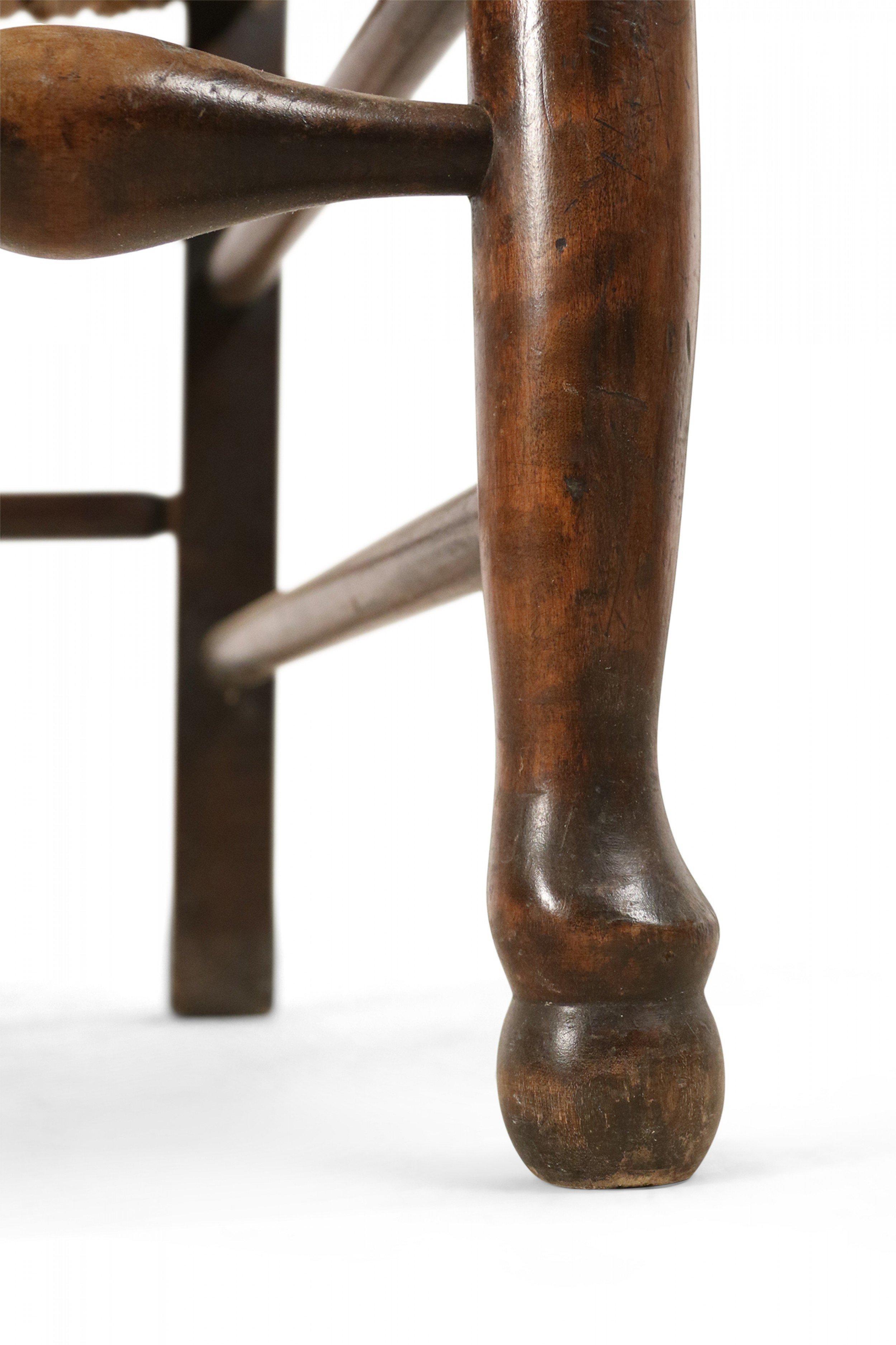 American Country Rustic Style Ladder Back and Rush Seat Arm Chair 6
