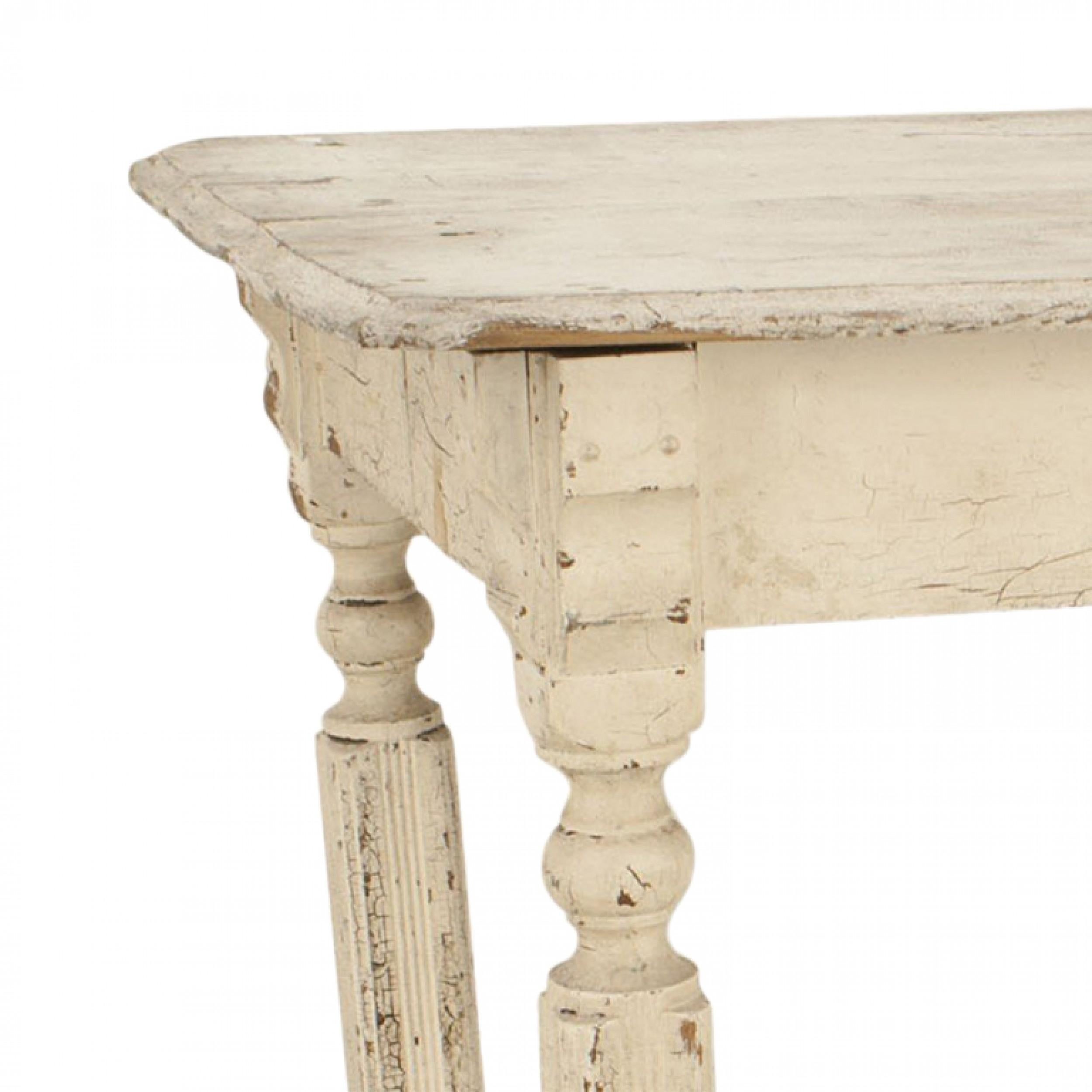 Country Table de salle à manger rustique américaine peinte en blanc en vente