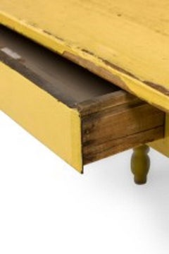 American Country Rustic Yellow Painted Dining Table